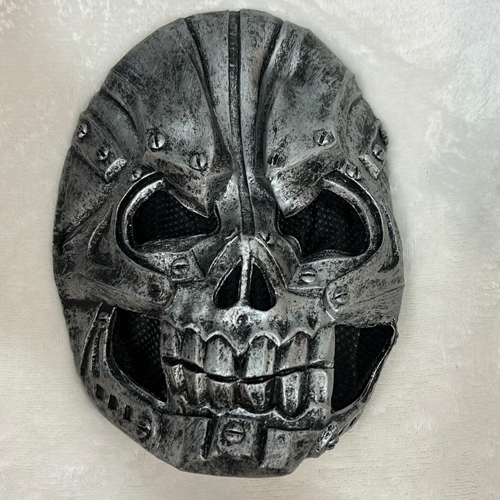 Silver Skeleton Rubber Mask